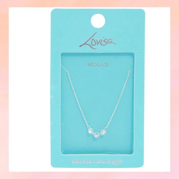 Lovisa Jewelry - Sterling Silver Trio Round Cubic Zirconia Necklace